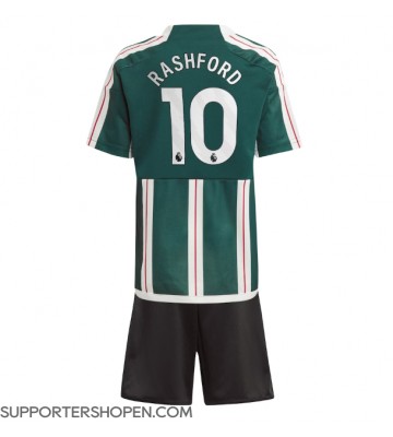 Manchester United Marcus Rashford #10 Bortatröja Barn 2023-24 Kortärmad (+ korta byxor)